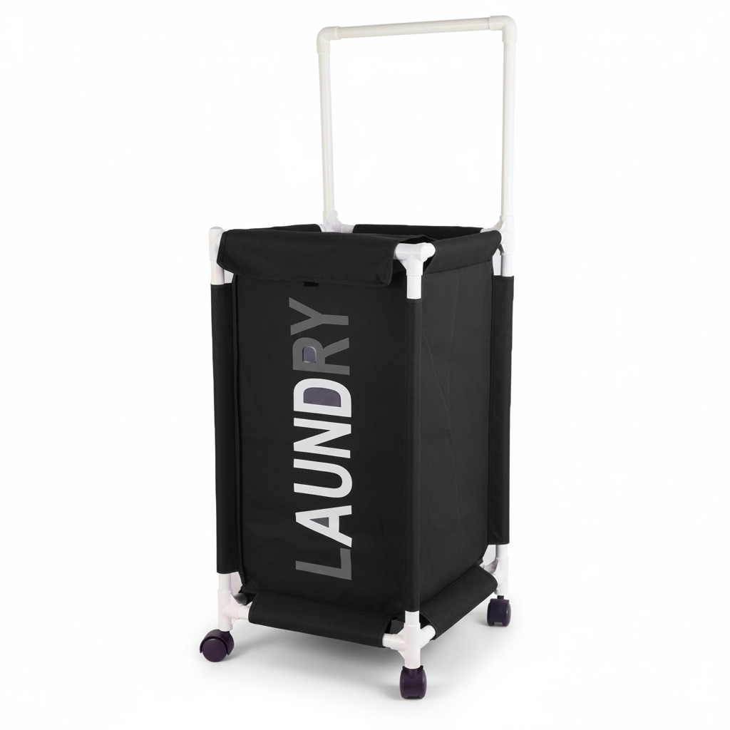 Foldable Laundry Hamper Basket With Handle & Wheels | Oxford Cloth | 2 Sizes | By APT