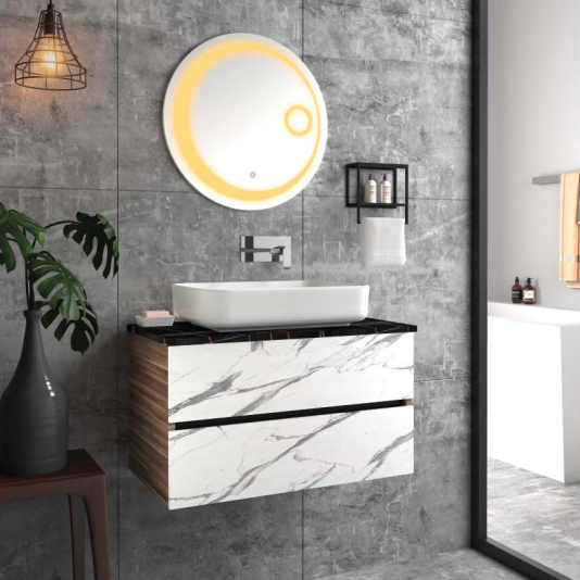 Rubic & Inox Wall Mounted Bathroom Vanity By TGF