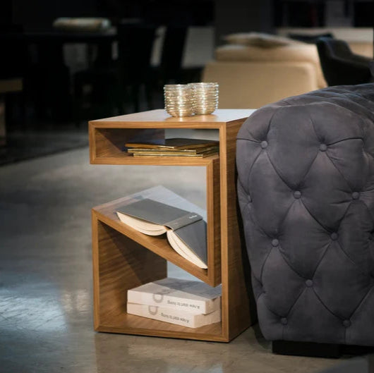 Afrormosia Sofa Side Table For Living Room By Miza