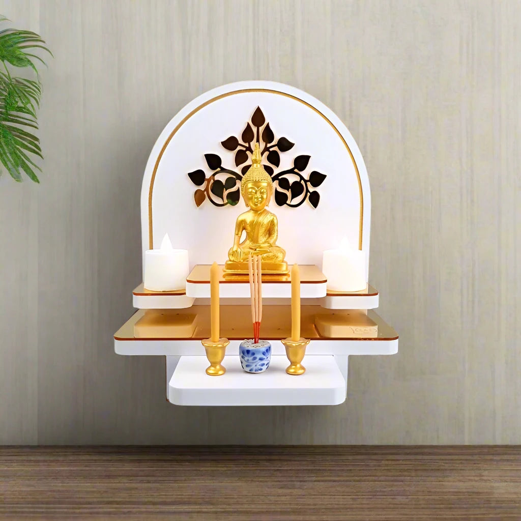 The Buddha Shrine Buddha Tree And Eight-pointed Om.