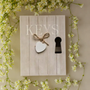 Rustic Keyhole Design Key Holder With 6 Hooks Wall Mounted-1 PC-BY APT