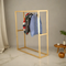 Rectangular Straight Line Wooden Coat Stand With Top Steel Rod By Miza