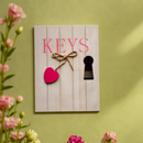 Rustic Keyhole Design Key Holder With 6 Hooks Wall Mounted-1 PC-BY APT