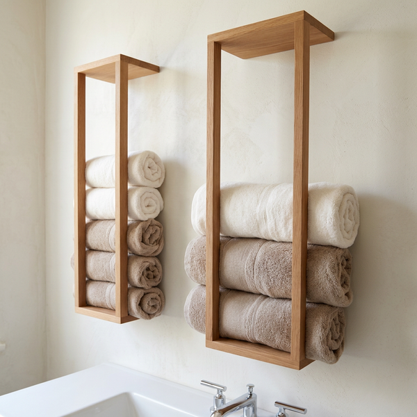 Wall Mount Walnut Towel Holder, Handmade Rustic Towel Rack, Wooden Towel Holder 1PC By Miza