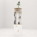 Narrow Corner Bookcase with Storage By Miza