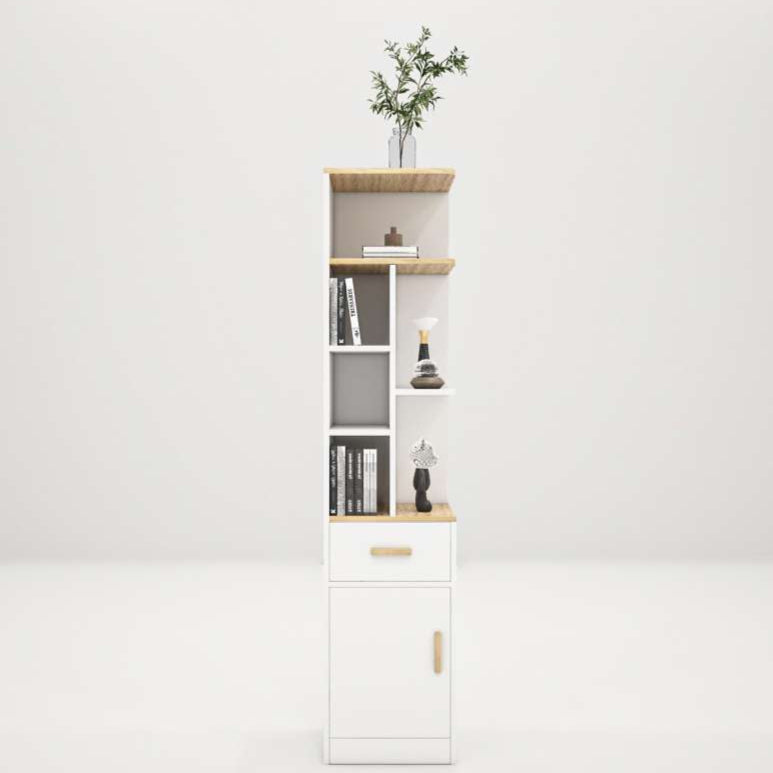 Narrow Corner Bookcase with Storage By Miza