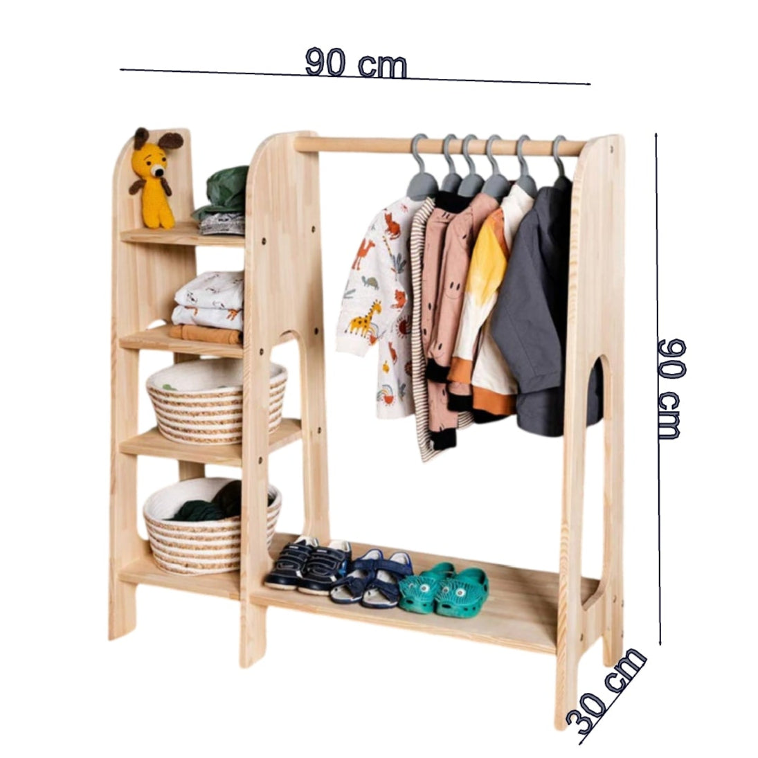 Montessori Children's Wardrobe & Coat Rack By Miza
