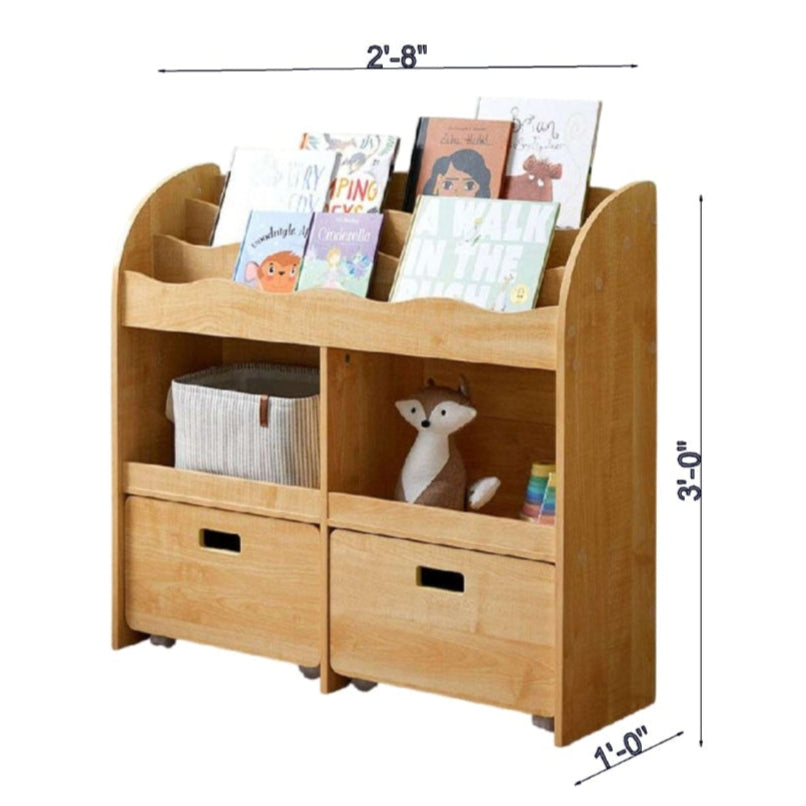 Theo Kids Bookshelf And Toy Drawer Organizer By Miza