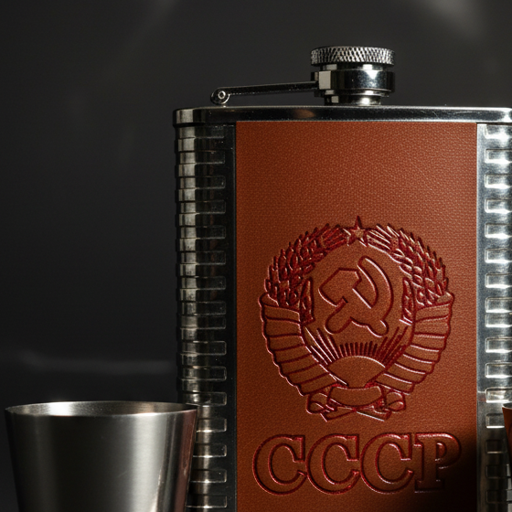 8oz Alcohol Hip Flask Steel Glass with Funnel Cups Box Set