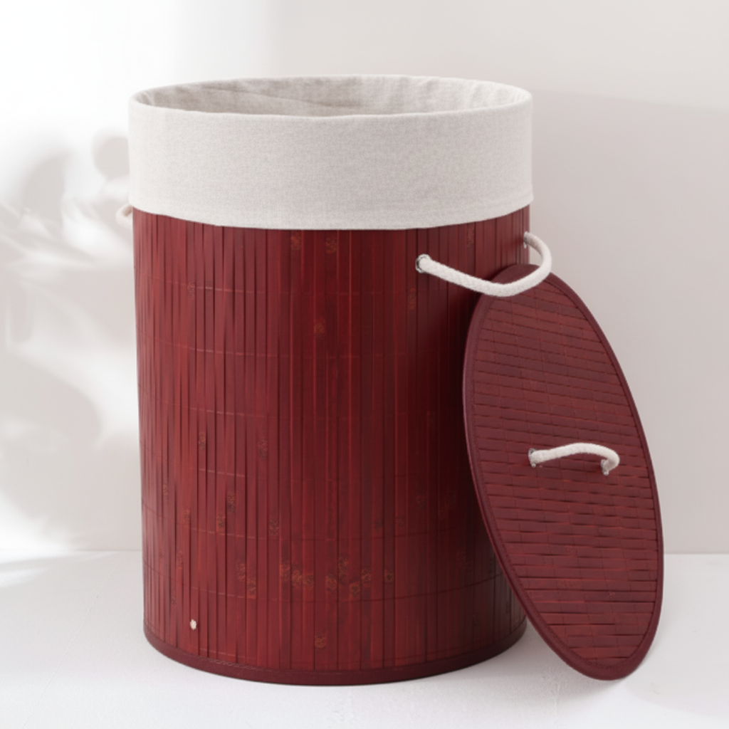Laundry Bamboo ,Clothes Storage Basket ,Free Standing Dirty Clothes Hamper Bin-Random Color-1PC-BY APT