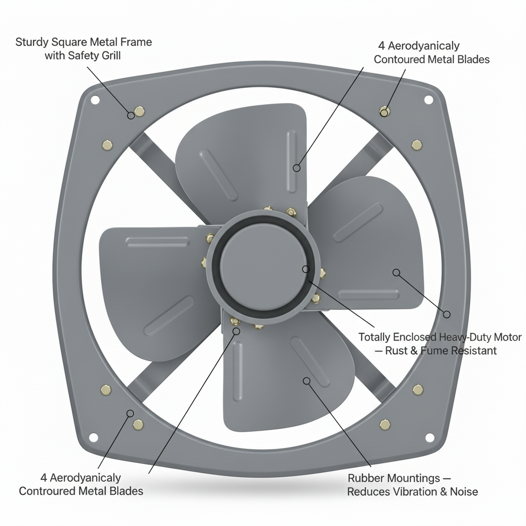 Crompton 600mm (24 Inch) Heavy-Duty Exhaust Fan | 9,400 CMH | IP55 Rated | For Residential & Commercial Use