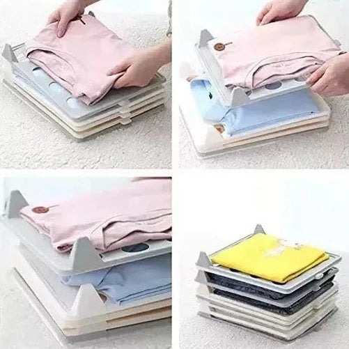 Plastic Anti-Wrinkle Shirt Organisers For Wardrobes ( Random Colour ) Set of 2 PC - By AK