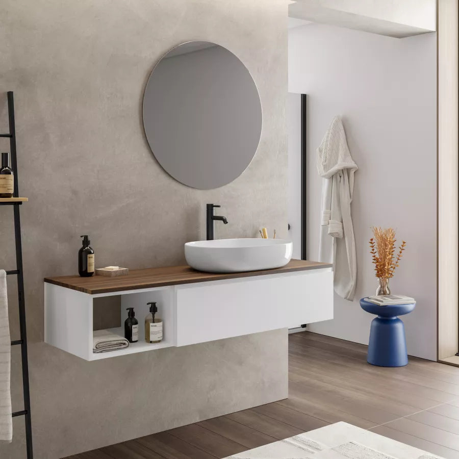 Suspended Bathroom HDHMR Water Resistant Washbasin Vanity Unit By Miza