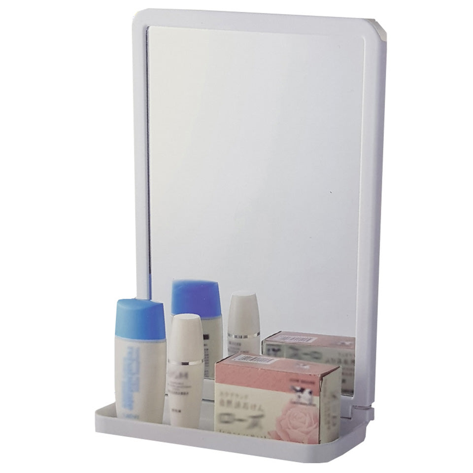 Bathroom Mirror With Shelf Sticky Hook Suction Installation Plastic Waterproof 1 PC BY APT