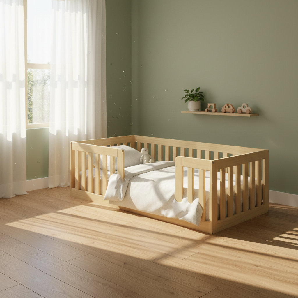 Montessori Wooden Baby Floor Sleep Station / Baby Cot By Miza