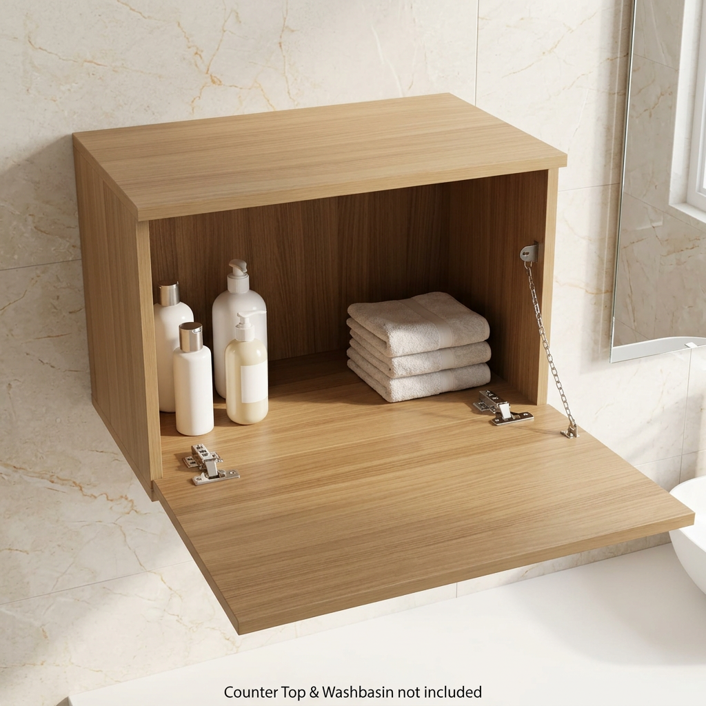 Aesthetic HDHMR Water Resistant Minimal Bathroom Vanity By Miza