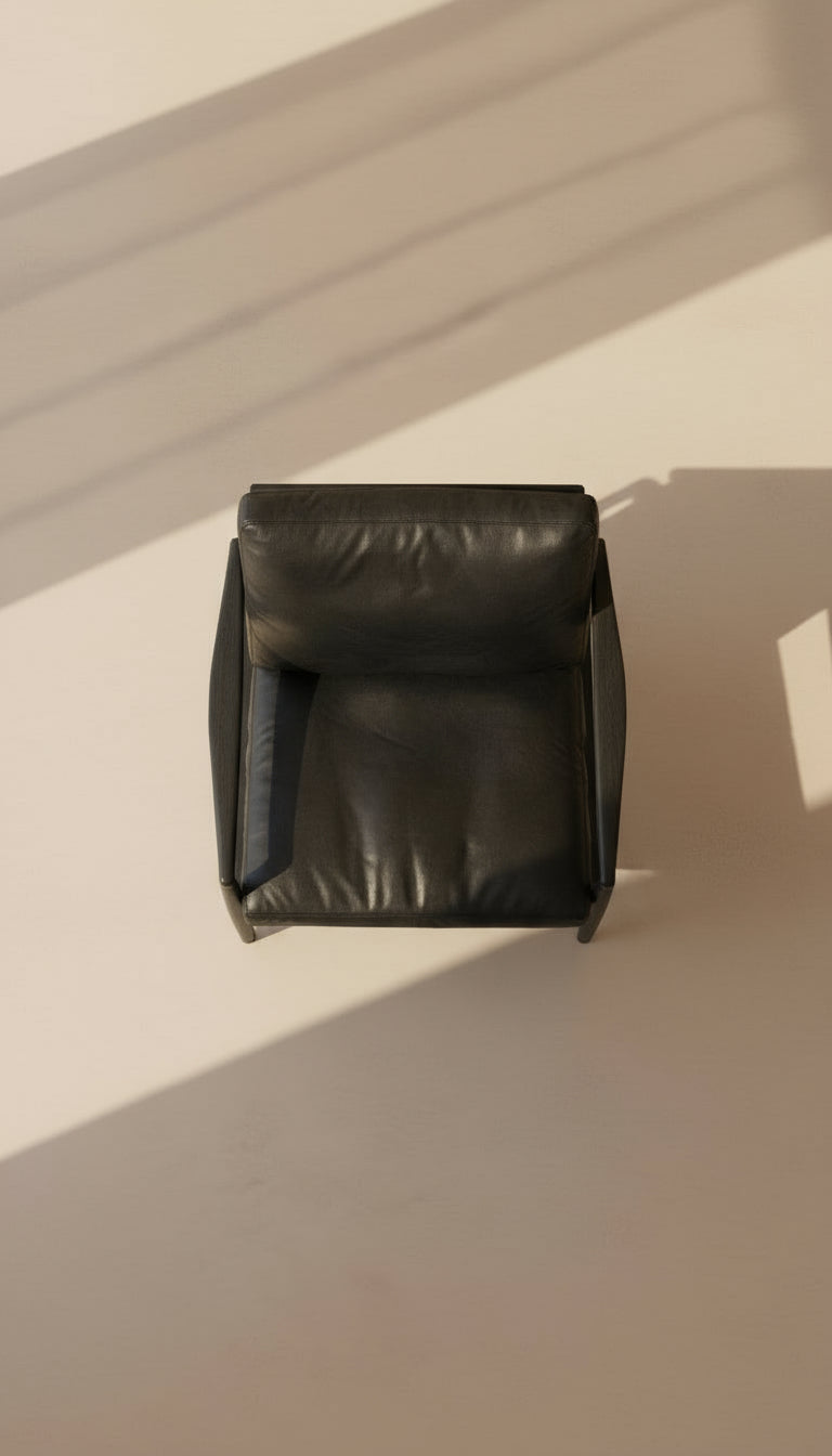 Modern Black Leather Lounge Chair