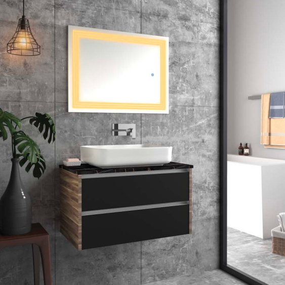 Rubic & Inox Wall Mounted Bathroom Vanity By TGF