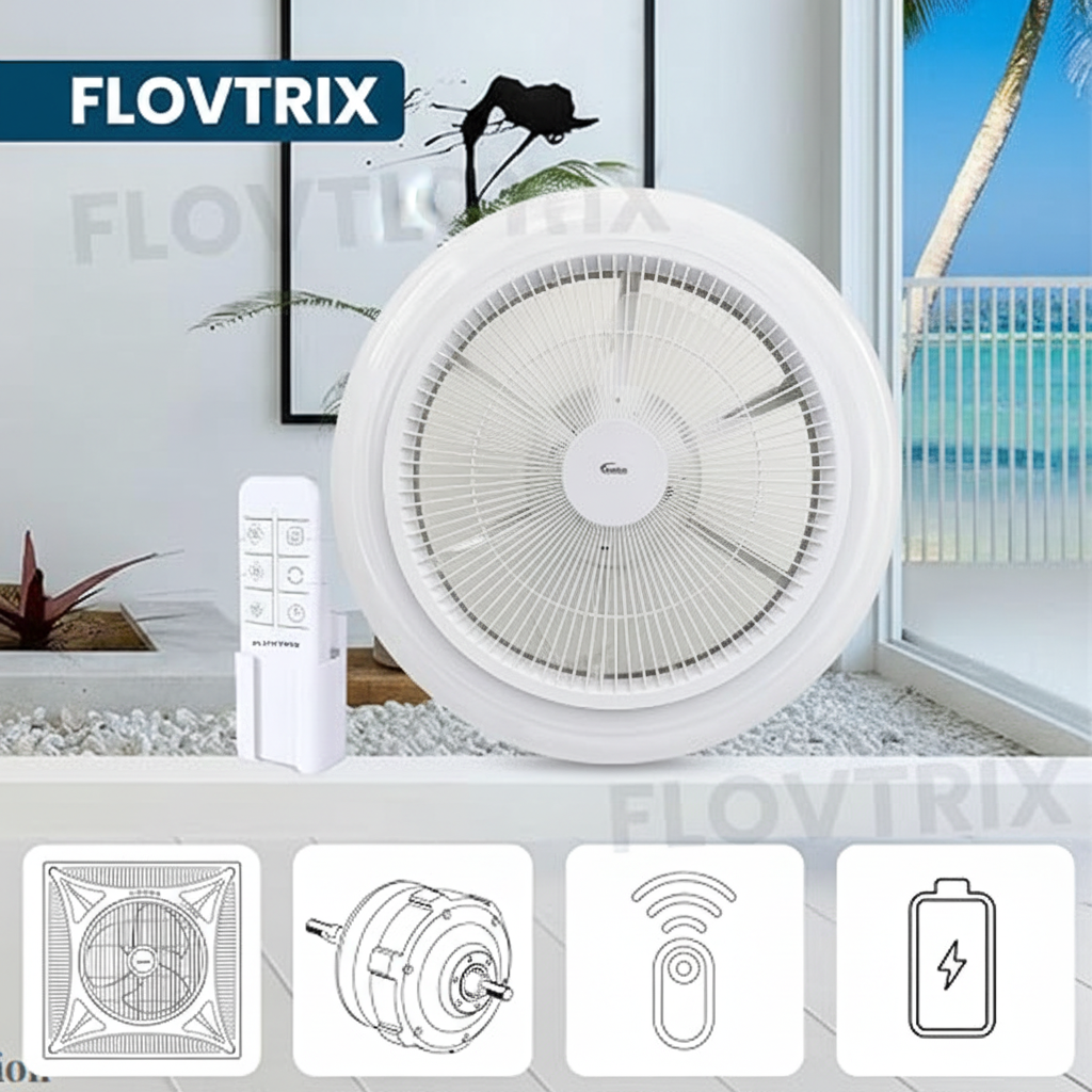 Deco Fan Mini | False Ceiling Ventilation Fan | Remote Operated | By Wadbros