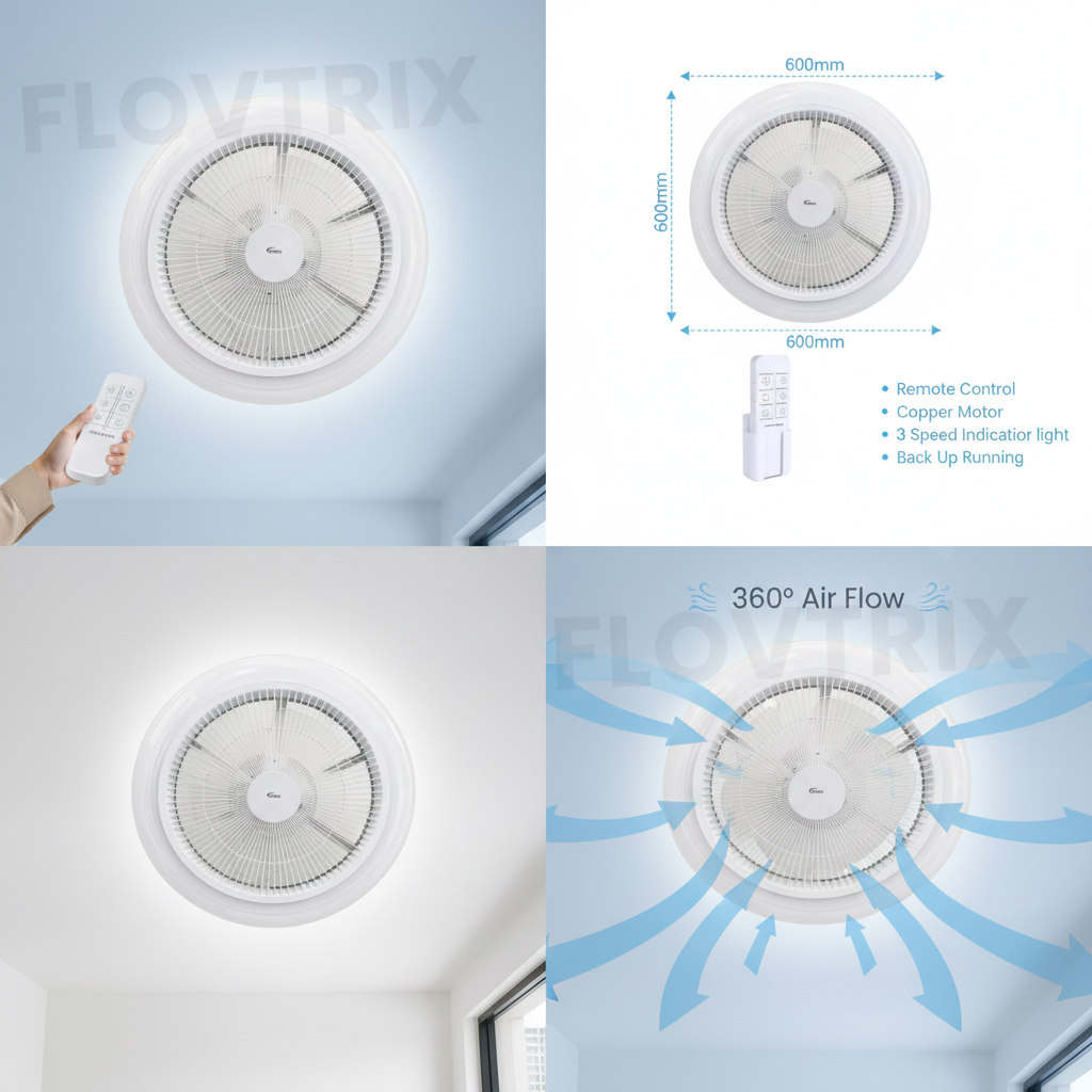 Deco Fan Mini | False Ceiling Ventilation Fan | Remote Operated | By Wadbros