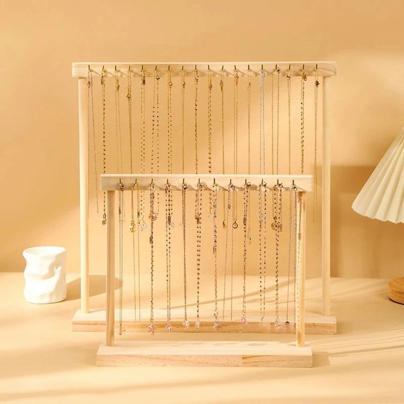 Wooden Necklace Display Rack By Miza