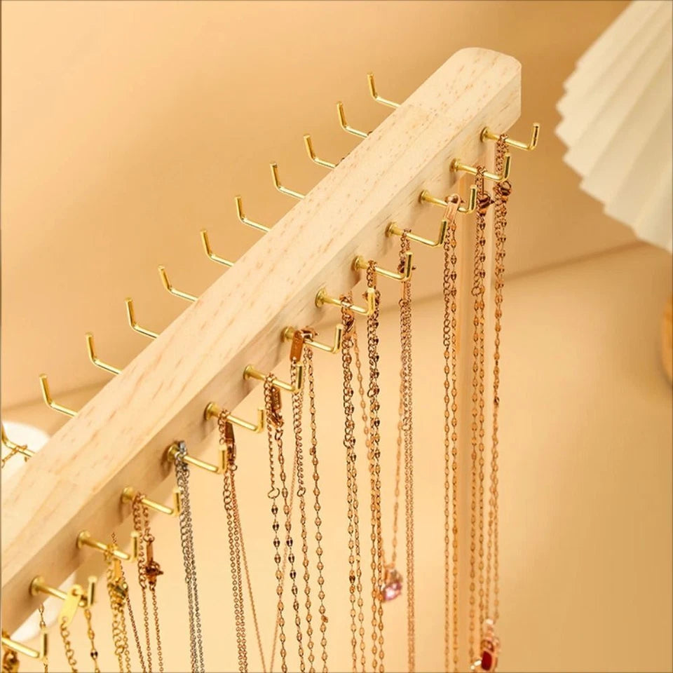 Wooden Necklace Display Rack By Miza