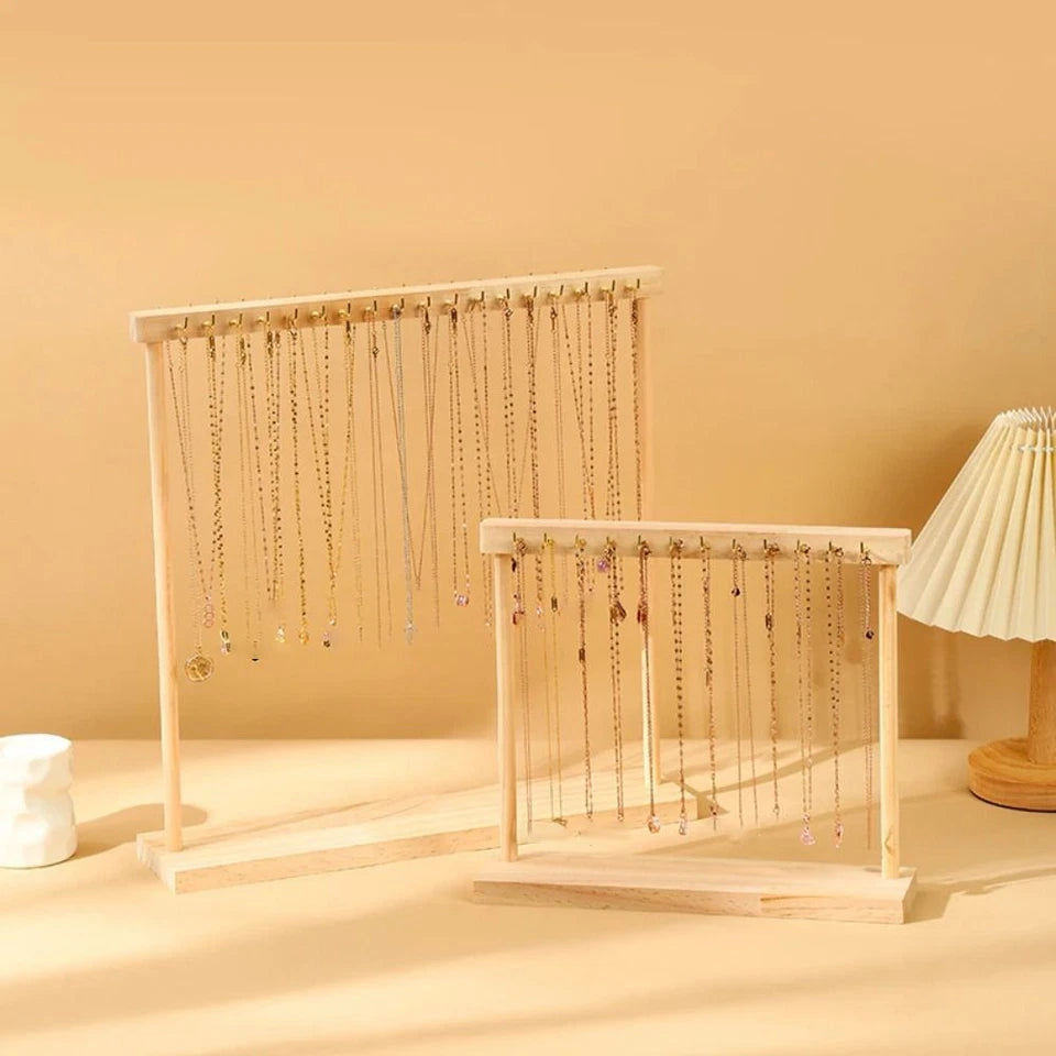 Wooden Necklace Display Rack By Miza