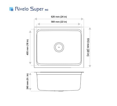 Nirali Rivelo Super NG Kitchen Stainless Steel Single Bowl Kitchen Sink