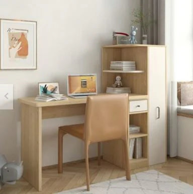 Vintage Study Desk With Shelves By Miza