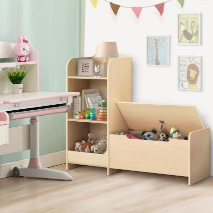 Kids Bookshelf and Toy Storage Organizer with Reading Nook for Kids By Miza