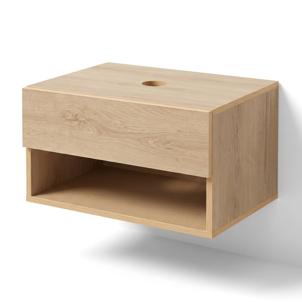 Floating HDHMR Water Resistant Bathroom Washbasin Vanity By Miza