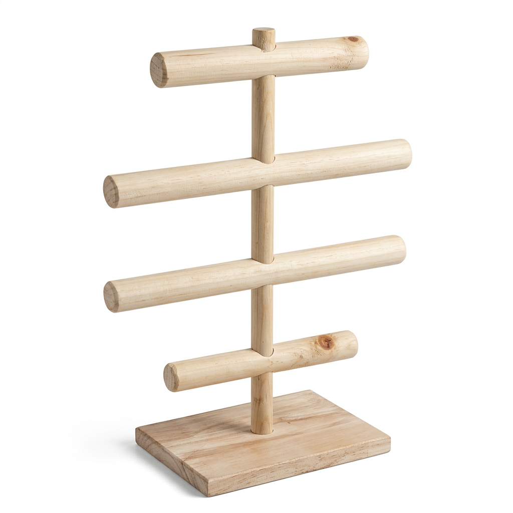 Wooden Handmade Portable Jewellery Stand By Miza