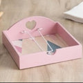 Colorful Coastal Wooden Napkin/Tissue Holder With Heart Cut Random Color-1 PC-BY APT