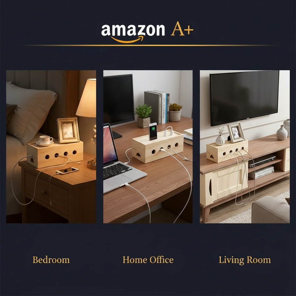 Rectangle Mobile Charger Wood Box By Miza