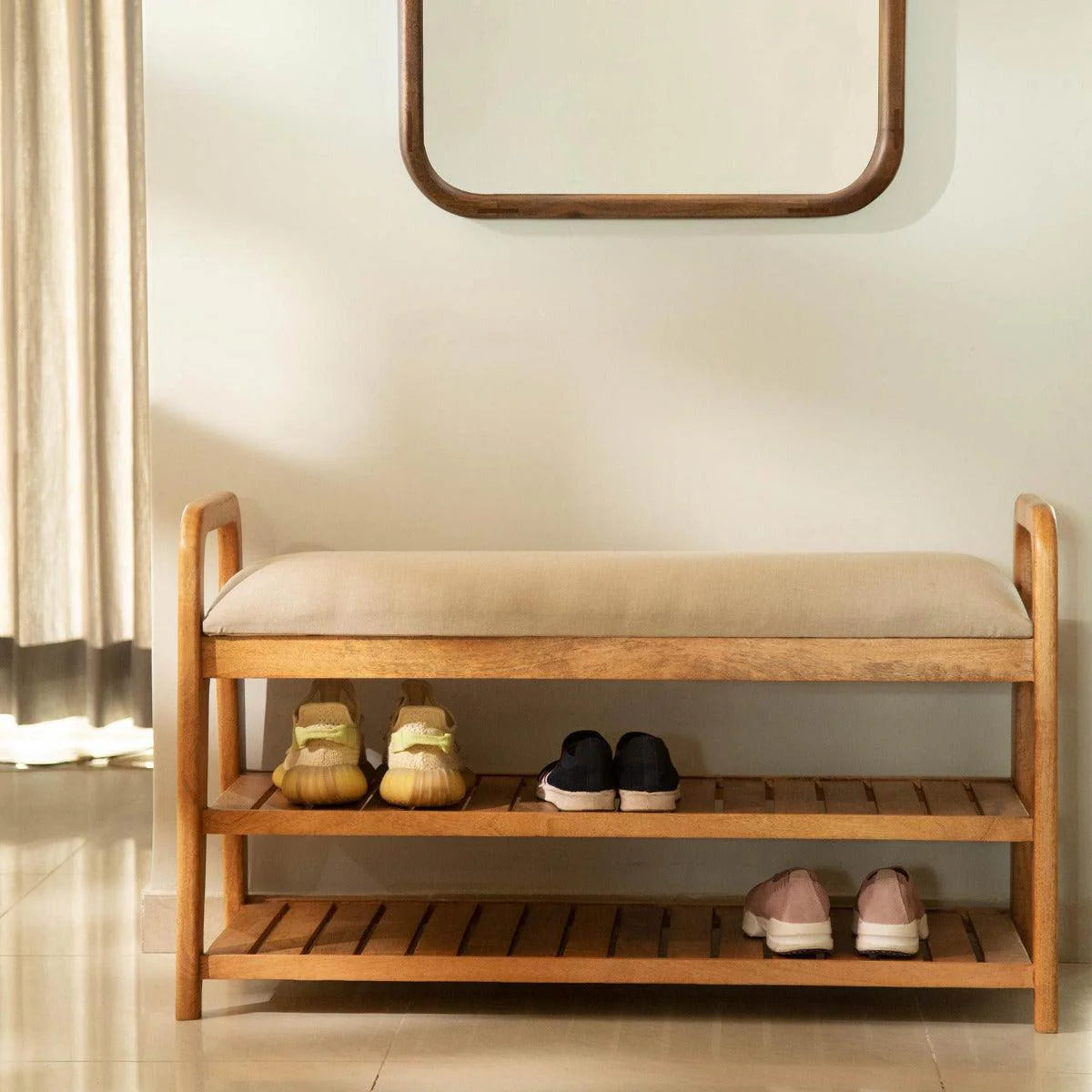 Two Shelved Bench / Shoe Organizer / Shoe Cabinet By Miza
