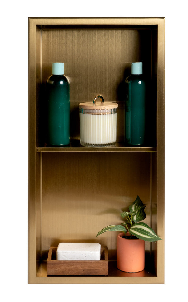 Dual Shelf Rectangular PVD Wall Niche PWD 600V 1 PC By Jayna