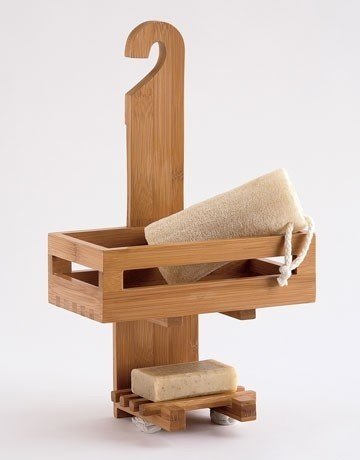 Wooden Shower Caddy With Tray And Soap Shelf By Miza