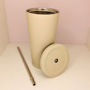 Portable Coffee Cup 304 Stainless Steel Large Capacity Flask Tumbler Glass with Steel Straw Stainless Steel Water Bottle Iced Travel Mug