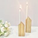 Wooden House Design Candle Holder Set Of 2 By Miza