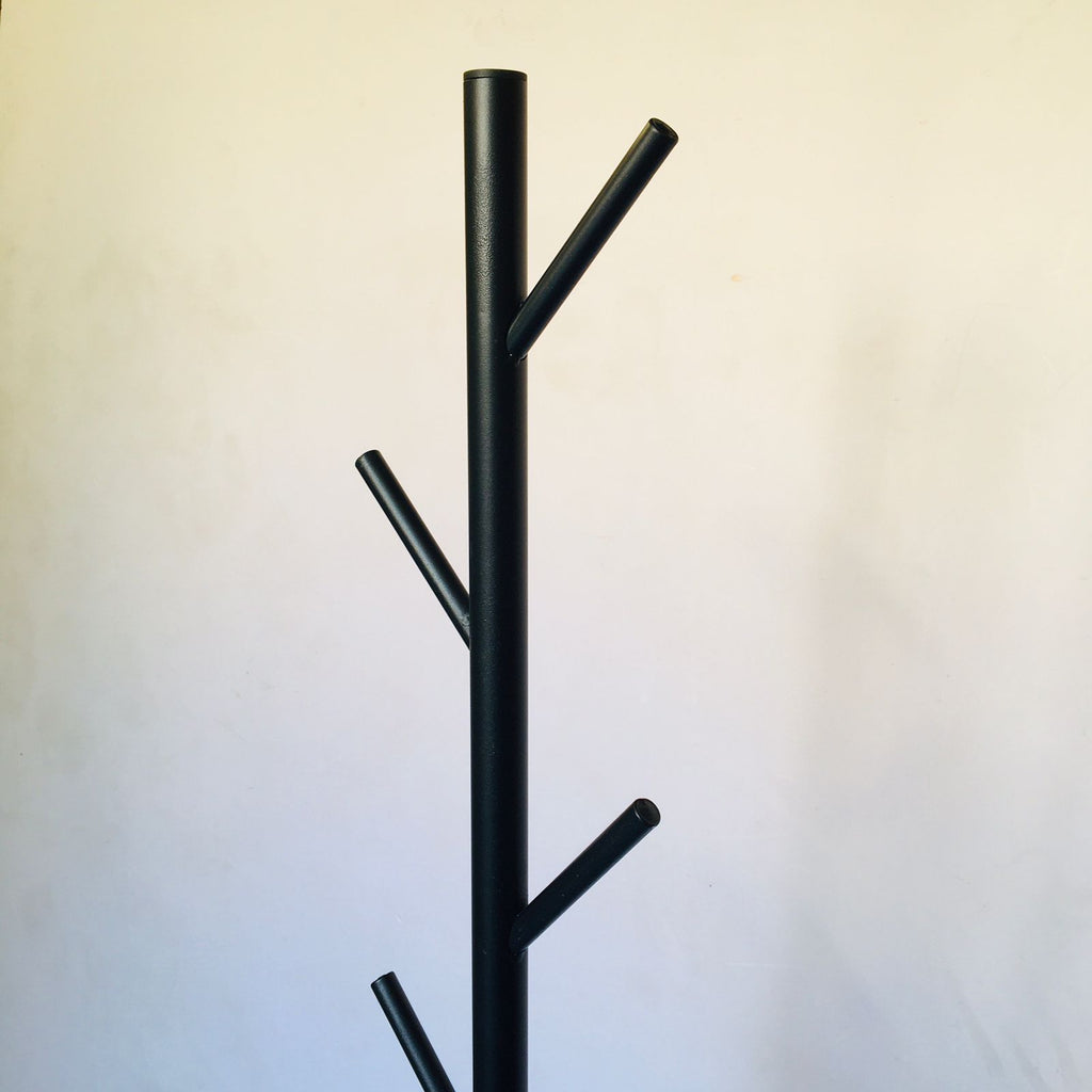 X - Style Tree Shaped Coat Stand Floor Standing Metal Rack With 8 Hangers With Metal Base