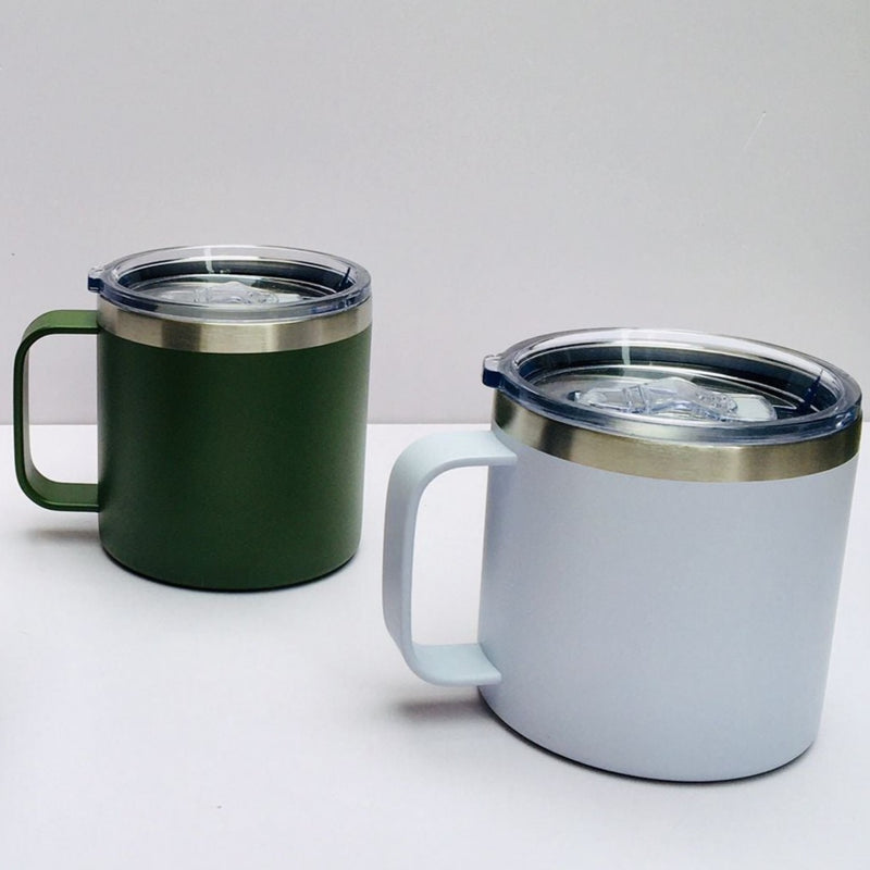 Double Wall 304 Stainless Steel Insulated Mugs with handles & lids coffee mug With Steel Straw 480 ML