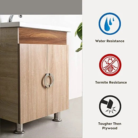 Sonoma Oak Light Plywood Vanity Washbasin Cabinet With Mirror ( MODEL - 2010 ) By TGK