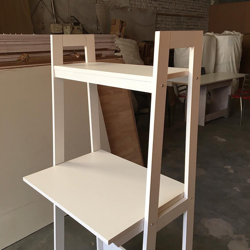 Ladder White Work From Home Study Table With COMPLIMENTARY Caddy By Miza