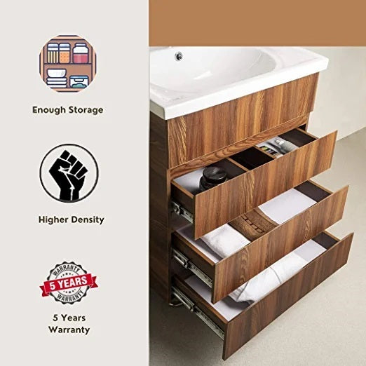 Floor Mounted Washbasin Vanity Cabinet With Drawers & With Mirror By TGK