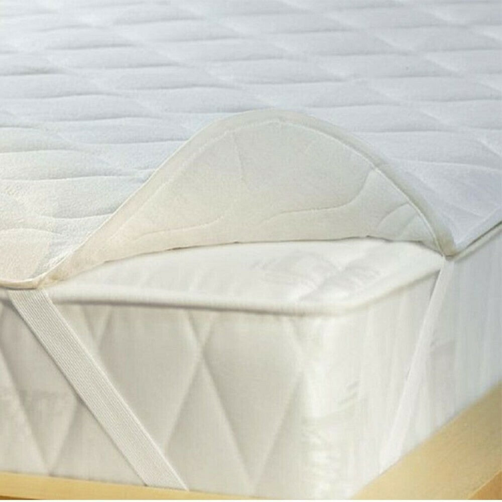 Mattress Protector With 100% Cotton Top Fabric Cover & Water Proof Bottom Shell