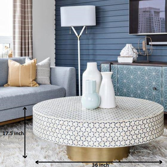 All New Modern Resin Design Inlay Centre Coffee Table With Wooden Base Gold Finish By Fita