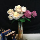 Artificial Flowers of 9 Roses Bunch Natural Home Decoration Flower Stick 1 Bunch