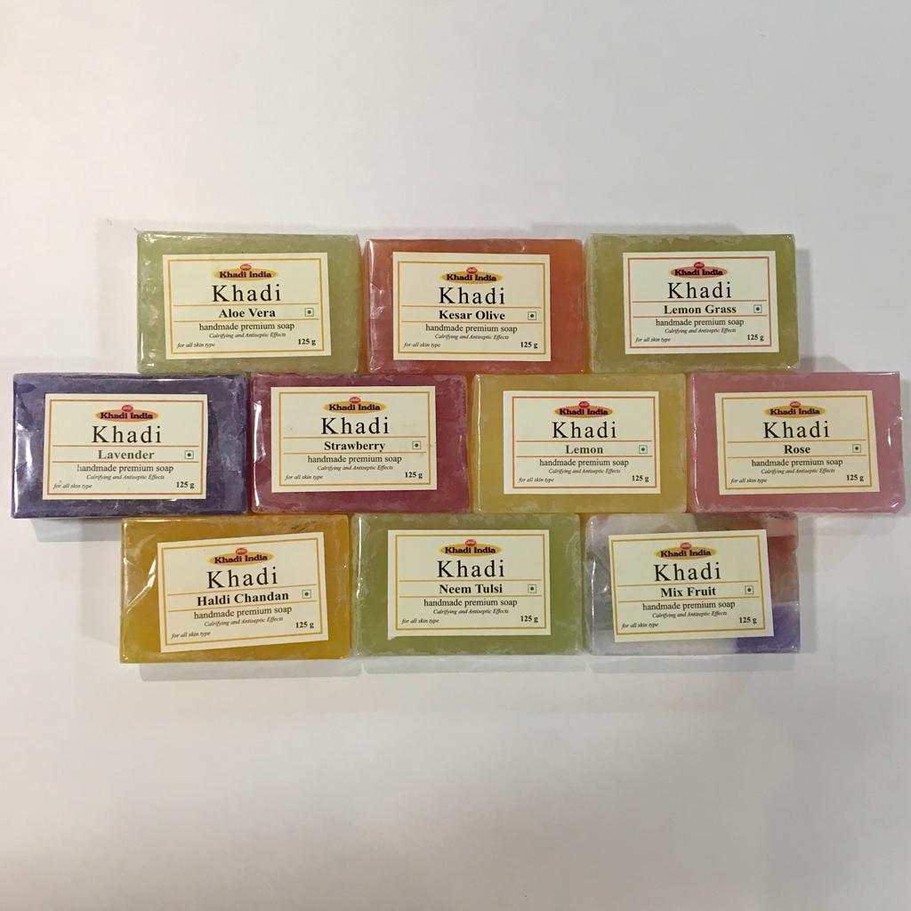 Khadi India ( Pack Of 10 ) Skin & Body Herbal Pure Ayurvedic Random Soaps