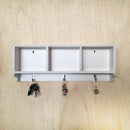 White Utility Three Compartment Shelf With Steel Hanging Hooks By Miza