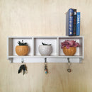 White Utility Three Compartment Shelf With Steel Hanging Hooks By Miza